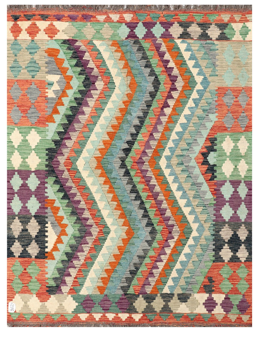 Maimana Afghanistan Kilim Rug - 197 x155 cm - Handmade