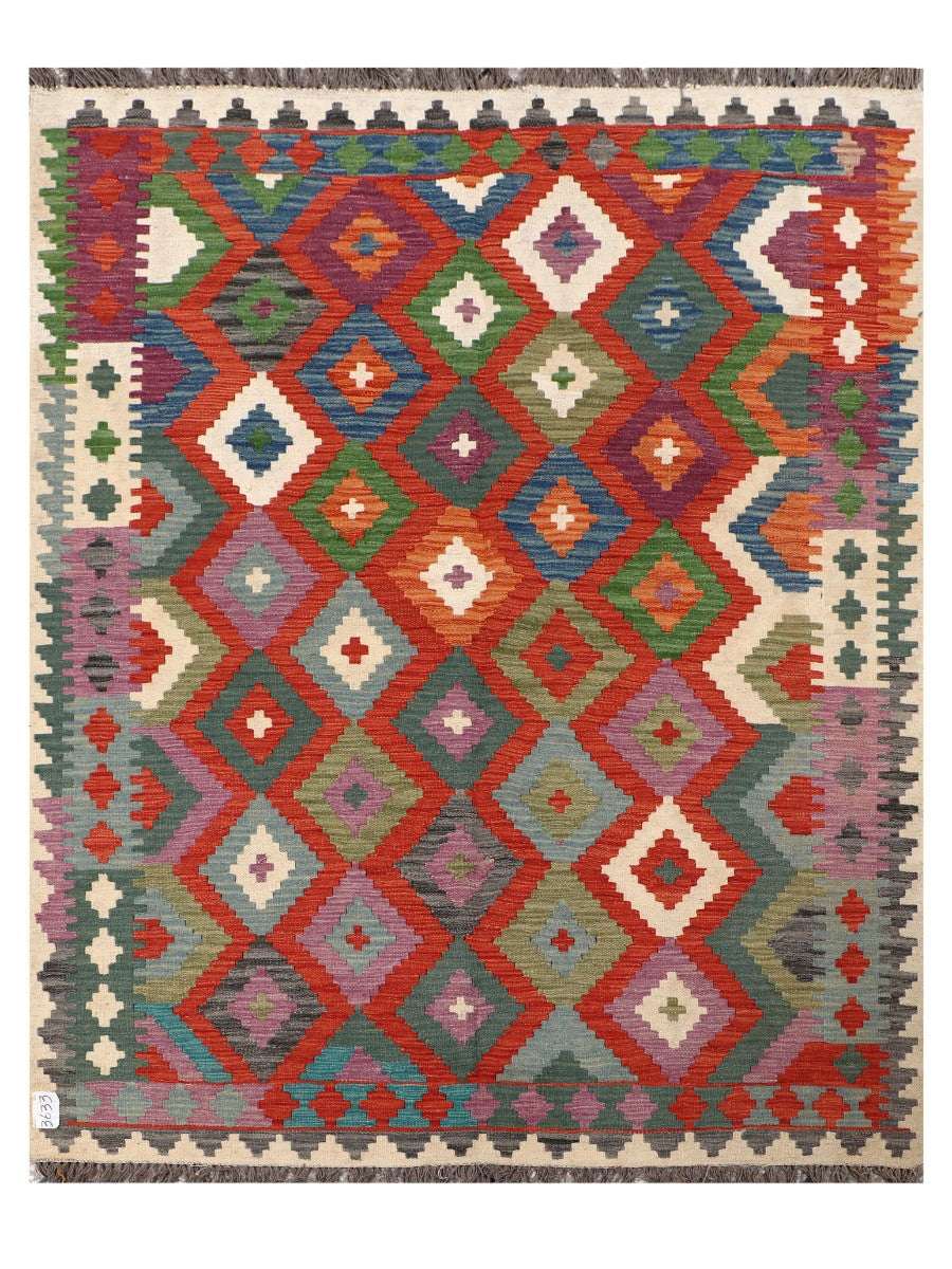 Maimana Afghanistan Kilim Rug - 197 x158 cm - Handmade
