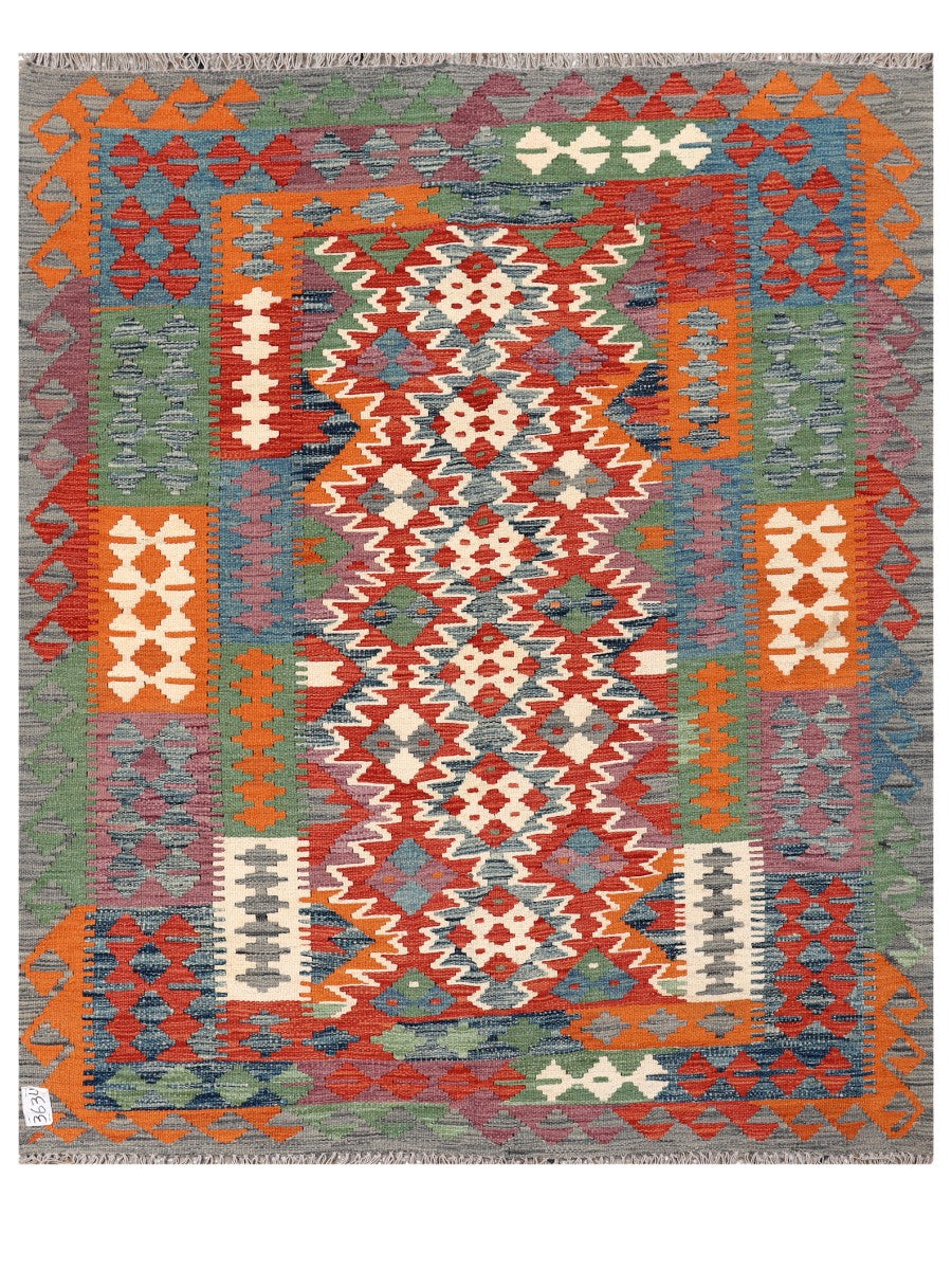 Maimana Afghanistan Kilim Rug - 182 x150 cm - Handmade