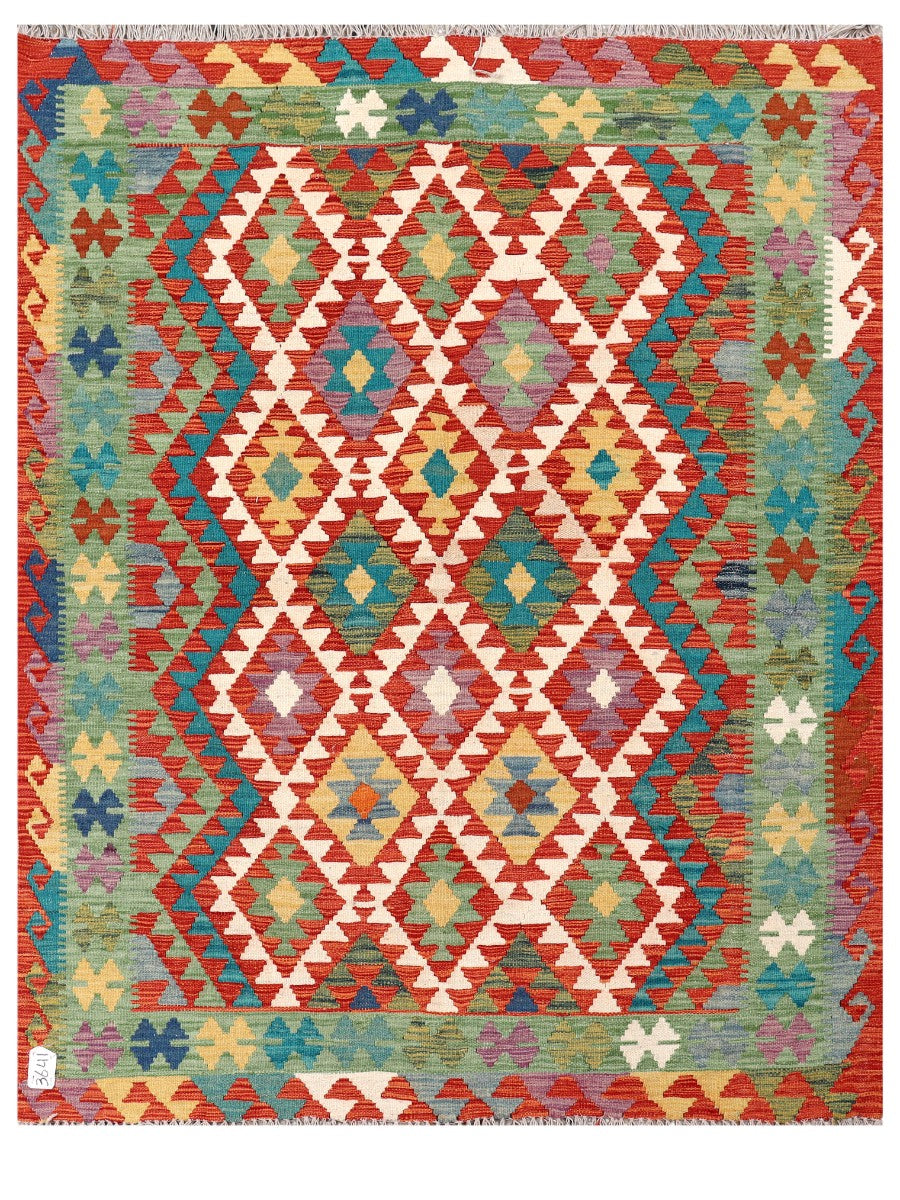 Maimana Afghanistan Kilim Rug - 187 x147 cm - Handmade
