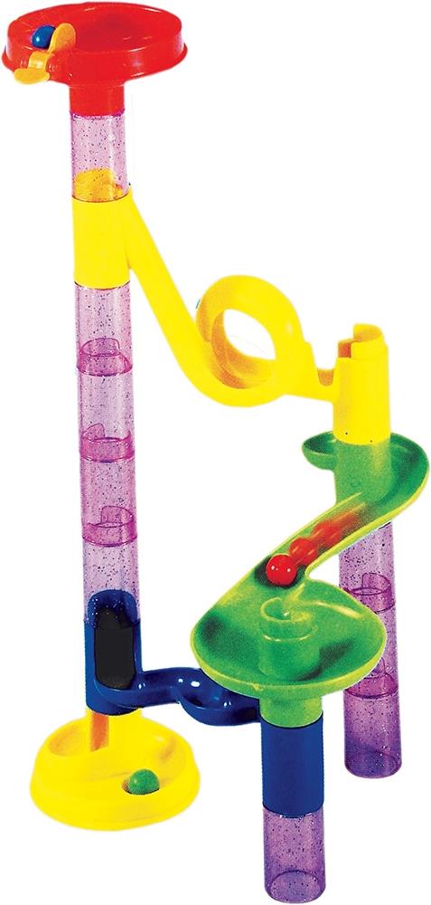 Brightly Coloured Children's Marble Run Game with 14 Marbles