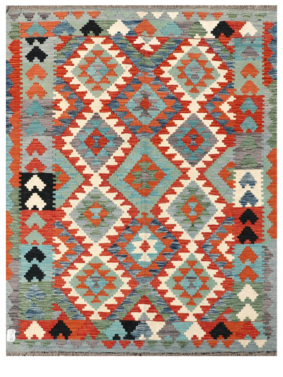 Maimana Afghanistan Kilim Rug - 193 x149 cm - Handmade