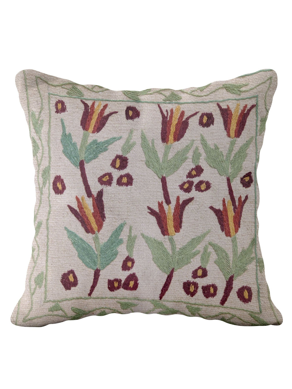 Suzani Hand Embroidered Cushion Cover - 45 x 45 cm - Handmade