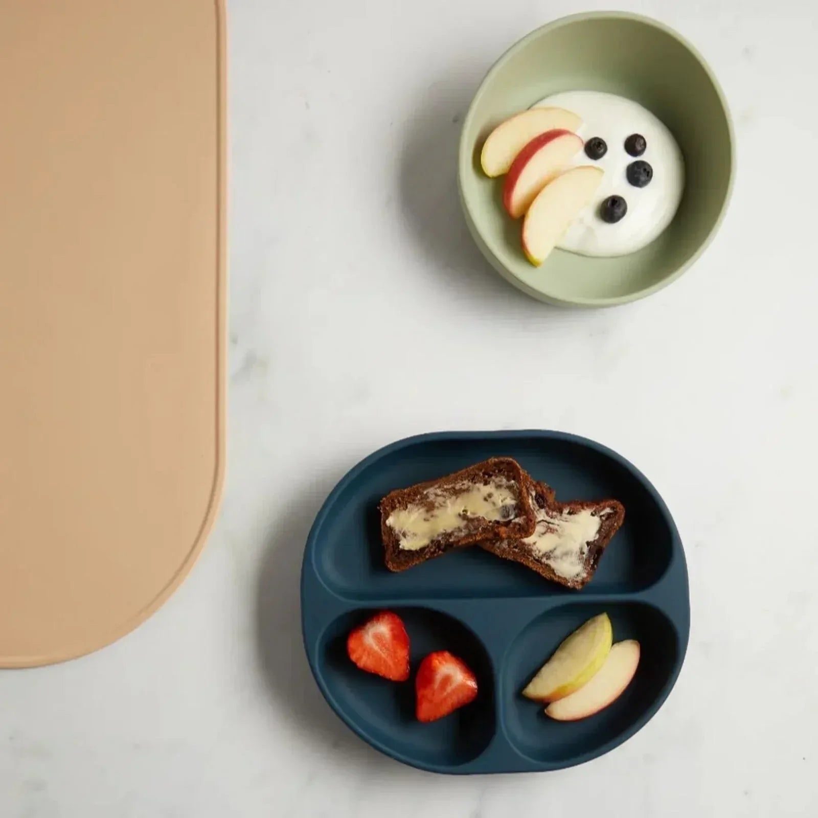 Vital Baby Nourish Silicone Suction Plate - Moody Blue - Bobobiy