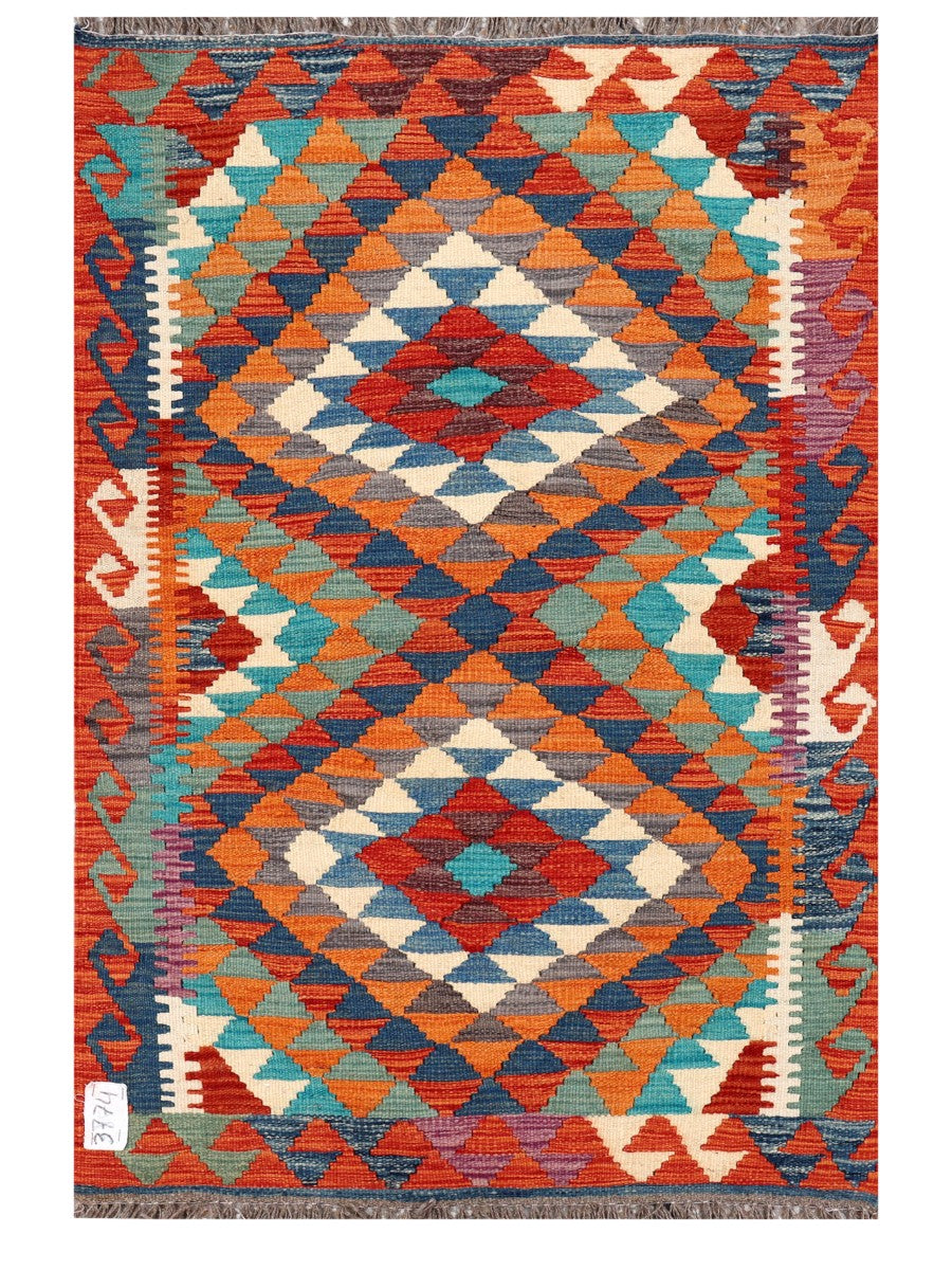 Maimana Afghanistan Kilim Rug - 127 x 85 cm - Handmade