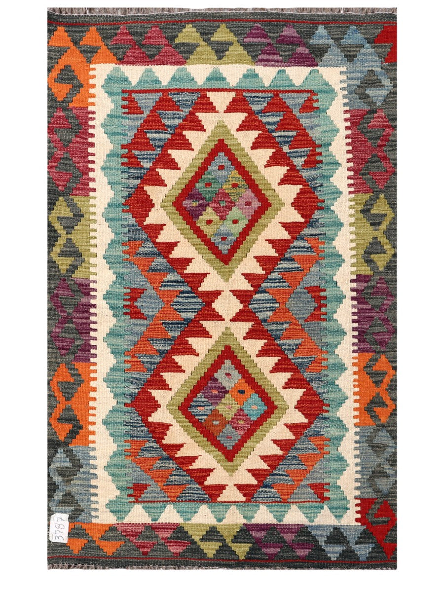 Maimana Afghanistan Kilim Rug - 127 x 79 cm - Handmade