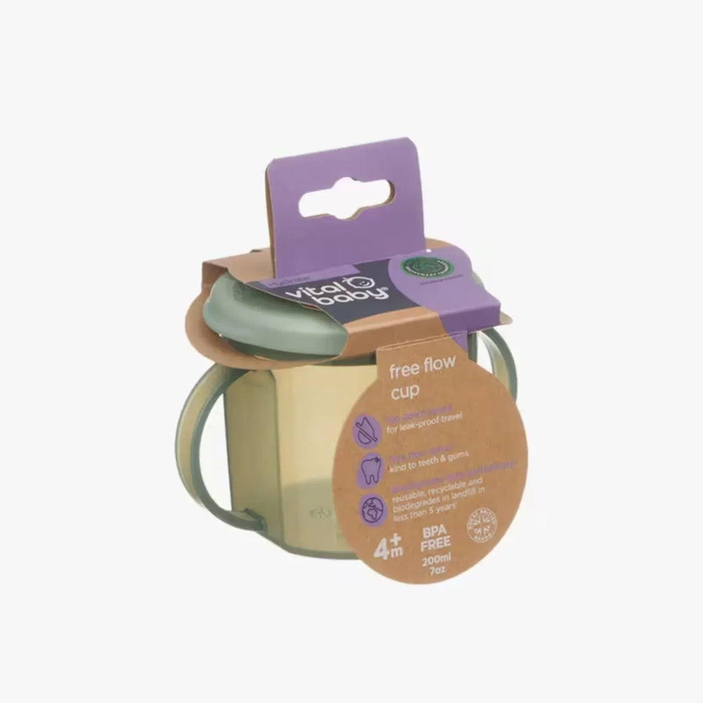 Vital Baby Hydrate Free Flow Cup 200ml - Natural Moss - Bobobiy