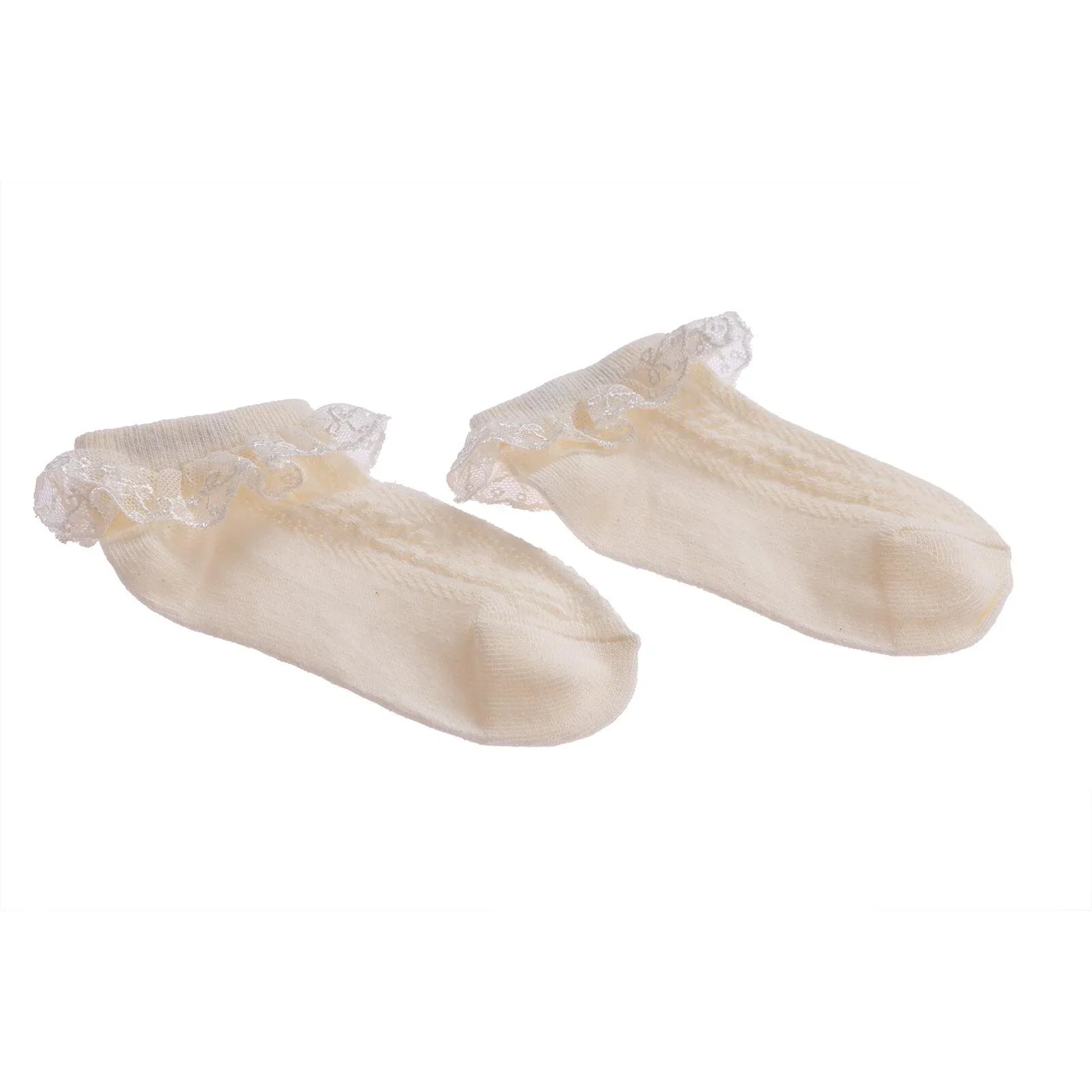 HelloBaby Girl Socks with Lace - Ecru