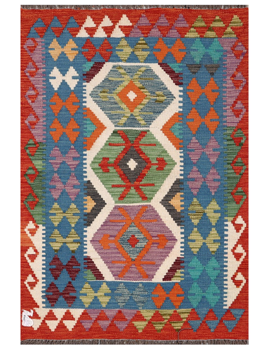 Maimana Afghanistan Kilim Rug - 128 x 86 cm - Handmade