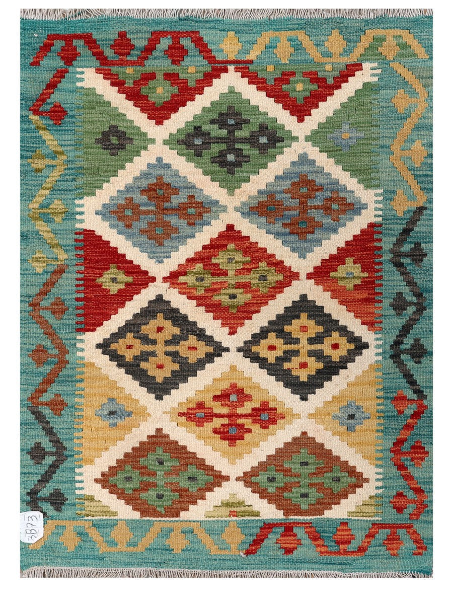 Maimana Afghanistan Kilim Rug - 113 x 82 cm - Handmade