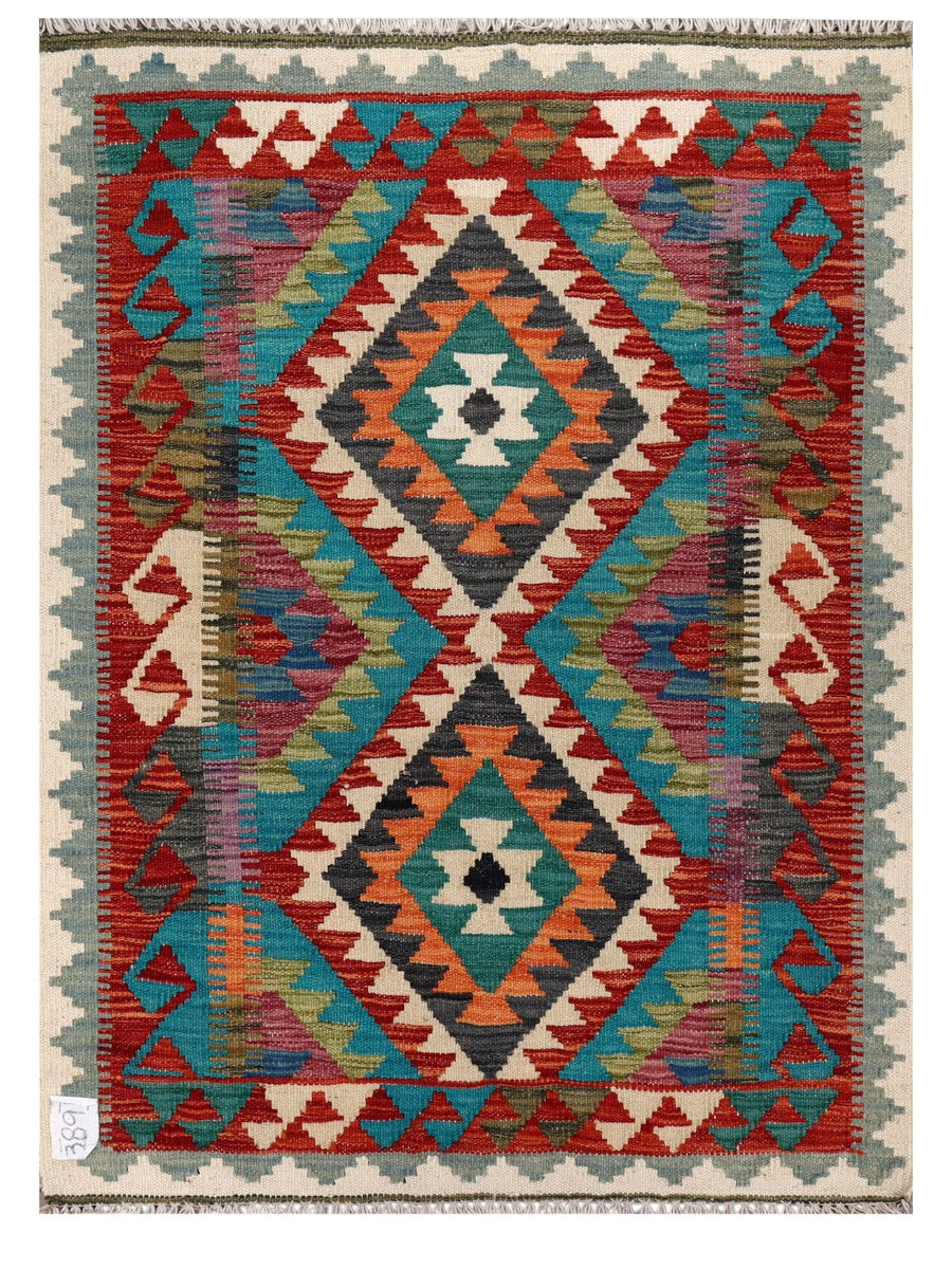Maimana Afghanistan Kilim Rug - 115 x 84 cm - Handmade