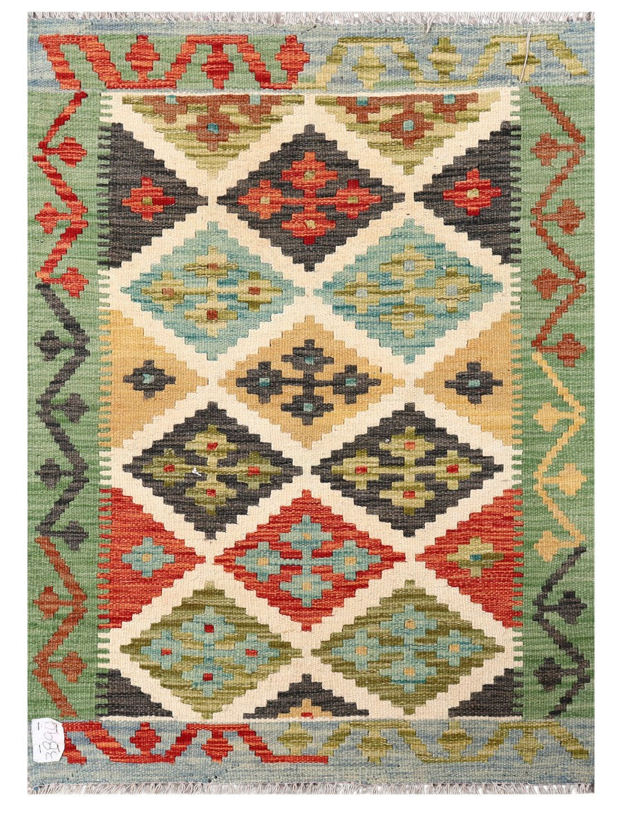Maimana Afghanistan Kilim Rug - 113 x 82 cm - Handmade