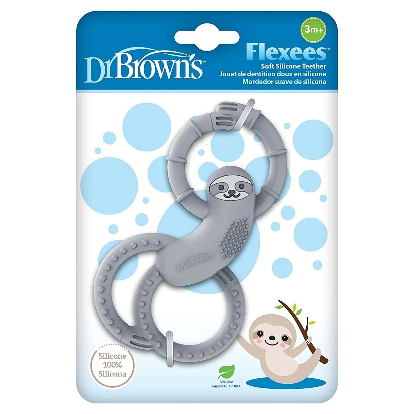Dr. Brown's Sloth Long Limbed Teether 3+ months - Blue