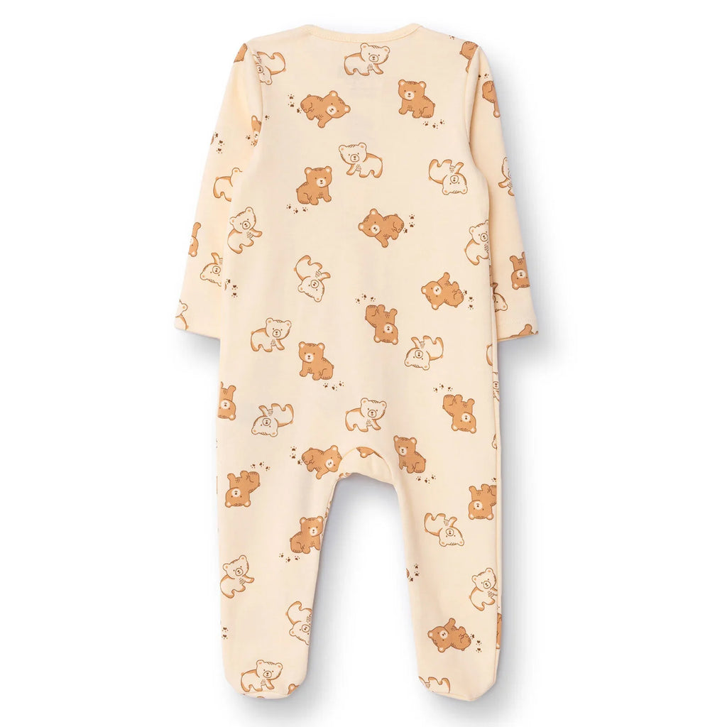 HelloBaby Newborn Footed Jumpsuit - Beige Printed