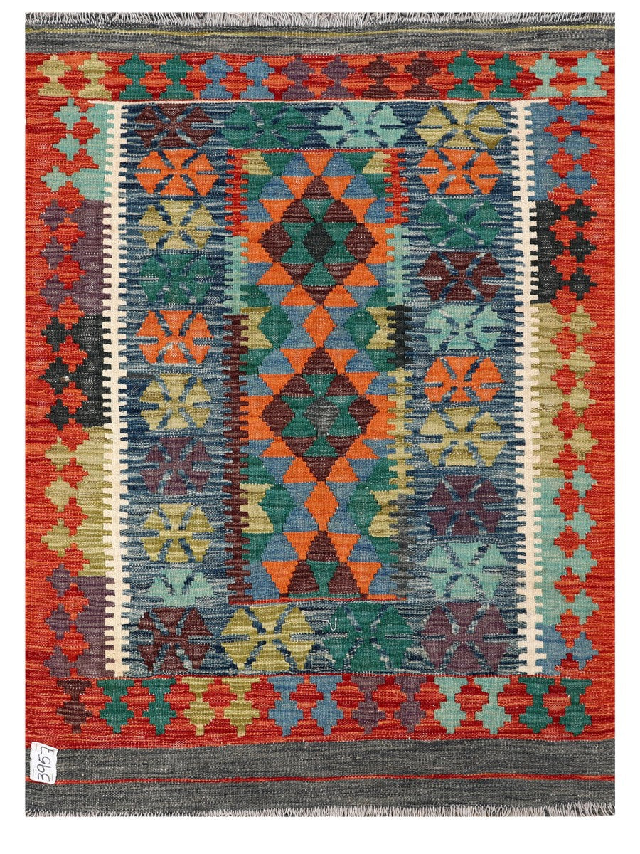 Maimana Afghanistan Kilim Rug - 139 x102 cm - Handmade
