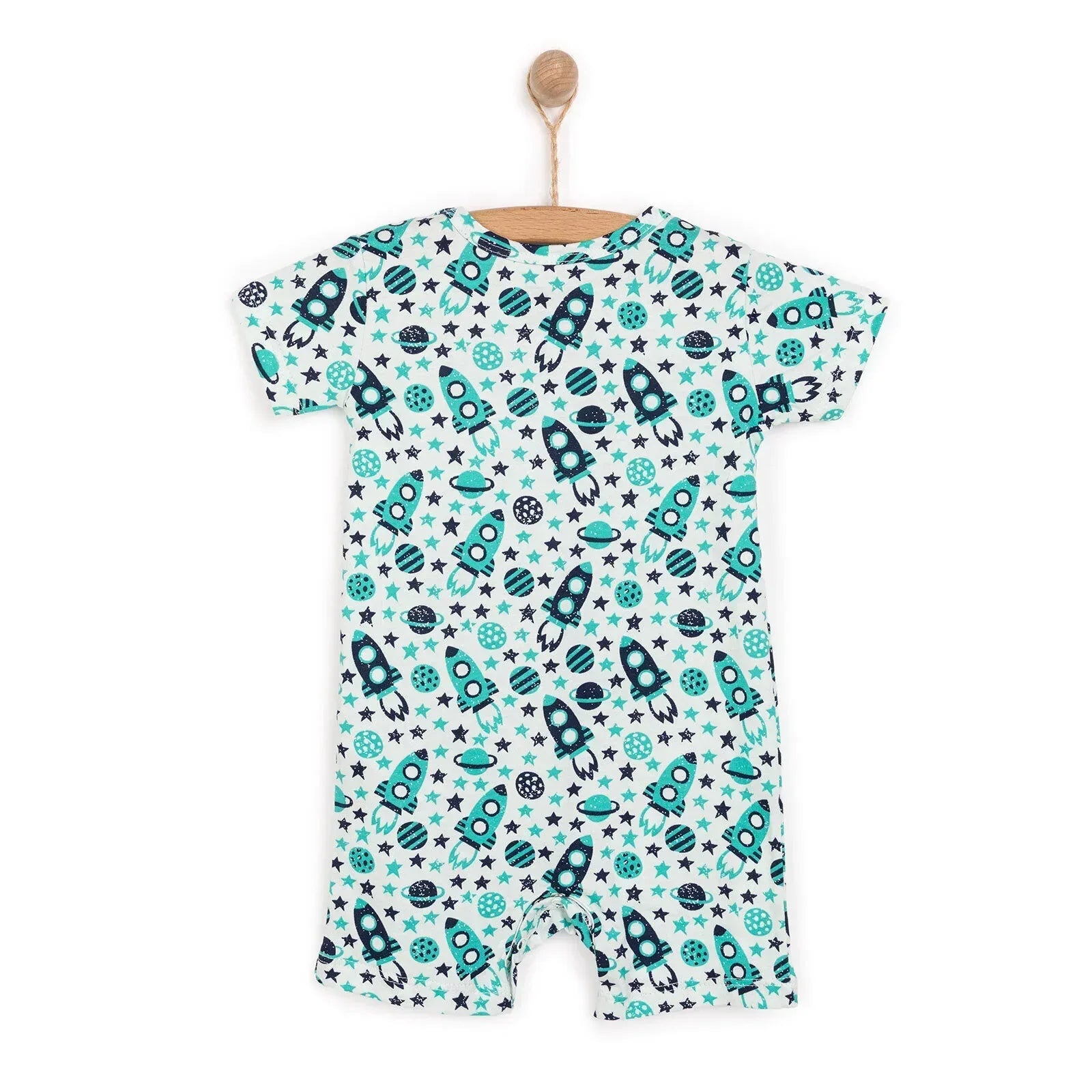 HelloBaby Boy Short Overalls - Green - Bobobiy