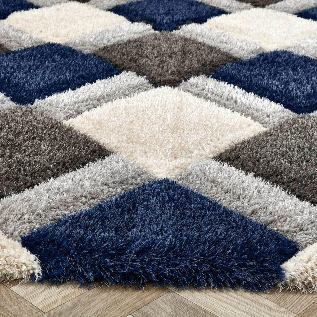 3D_Geometirc_Blue_Rug_1 - Bobobiy