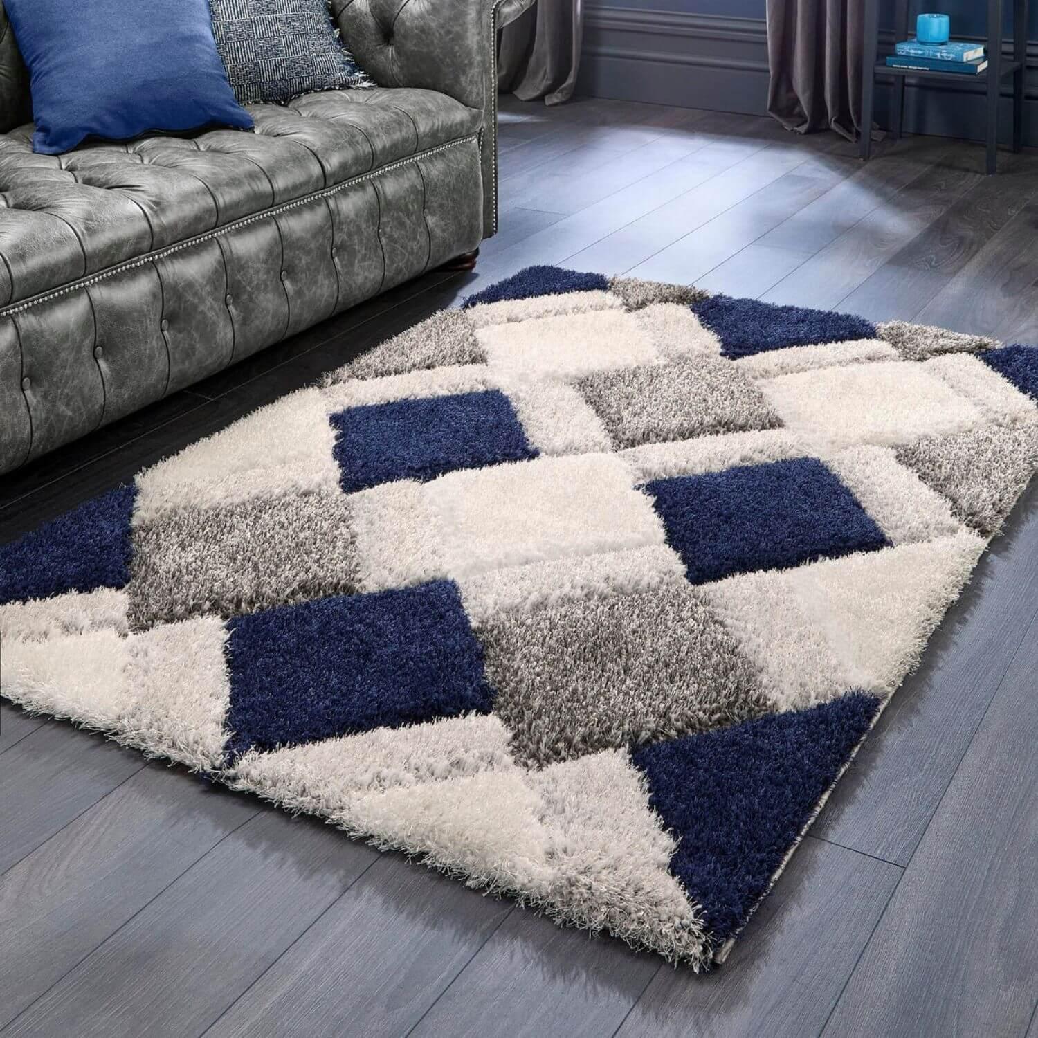 3D_Geometirc_Blue_Rug_4 - Bobobiy