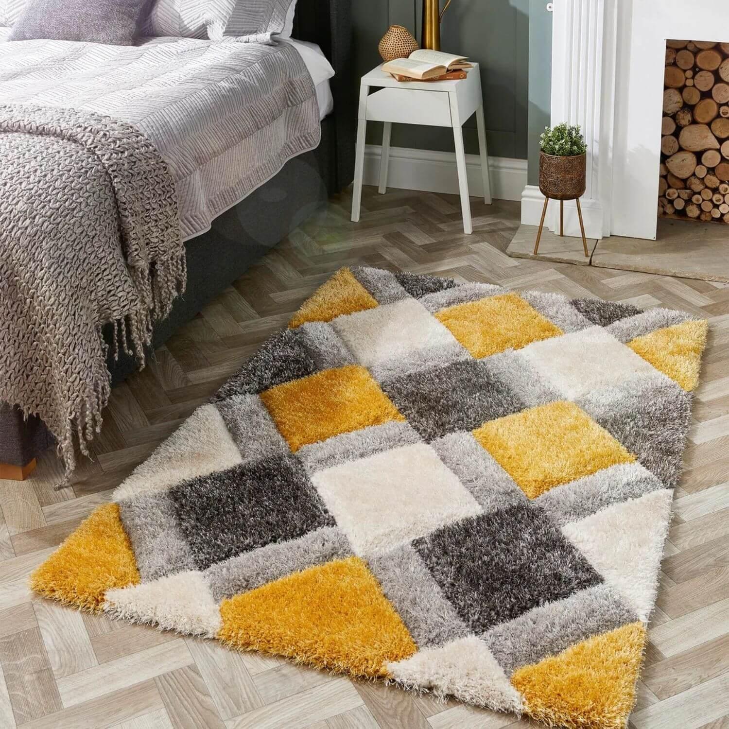 3D_Geometirc_Yellow_Rug_4 - Bobobiy