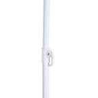 White support pole with clip connector for assembling the beach umbrella shelter