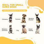 Dog gate size guidance graphic showing small-dog silhouettes