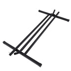 Black metal hammock stand base frame with parallel legs and cross support