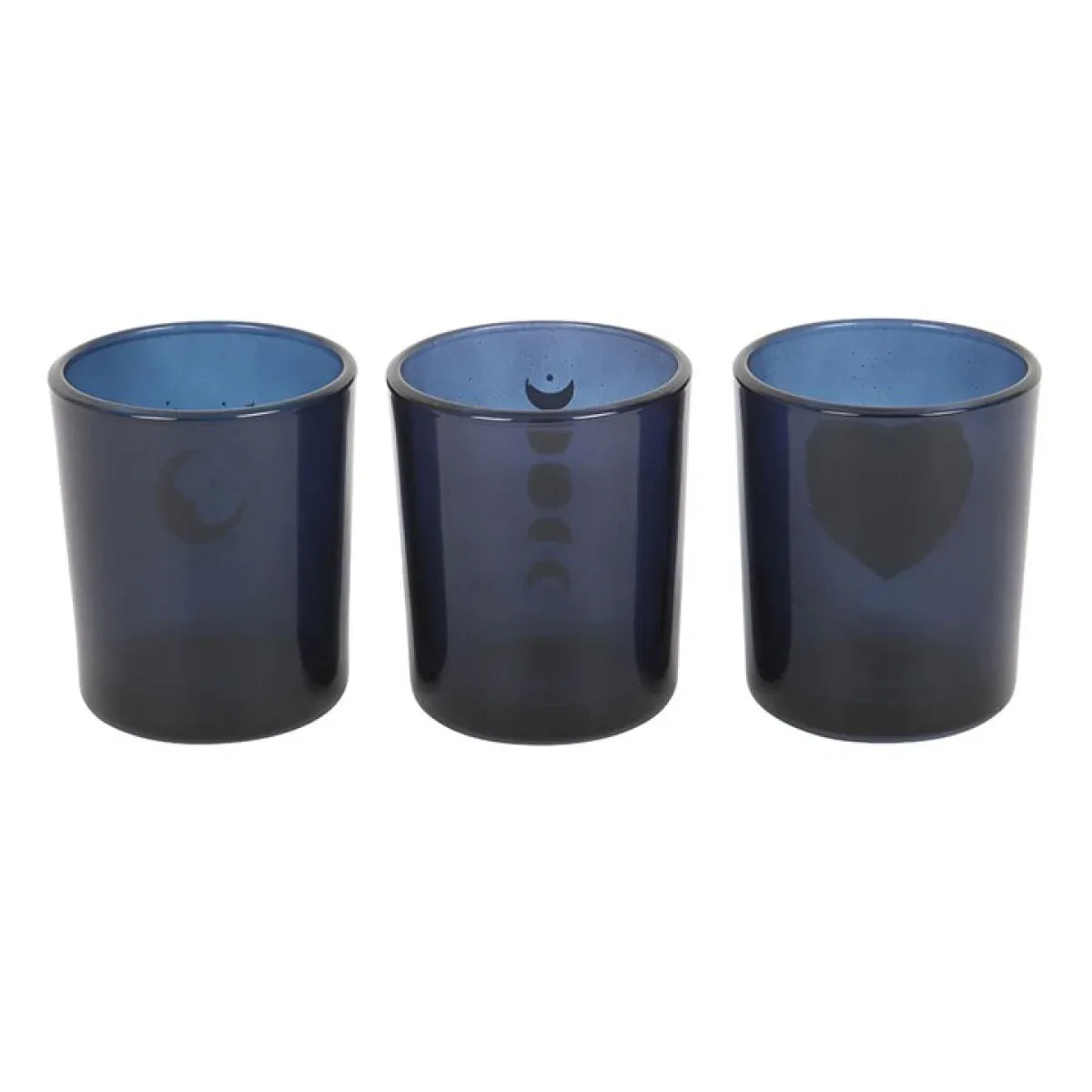 Set of 3 Blue Moon Votive Candle Holders - Bobobiy