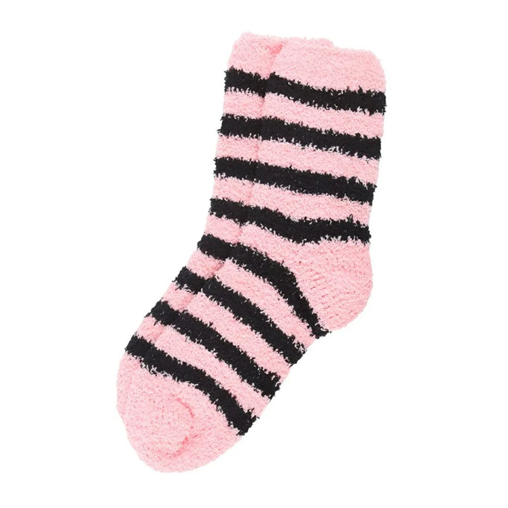 Pink and Black Striped Socks in Coffin Gift Box - Bobobiy