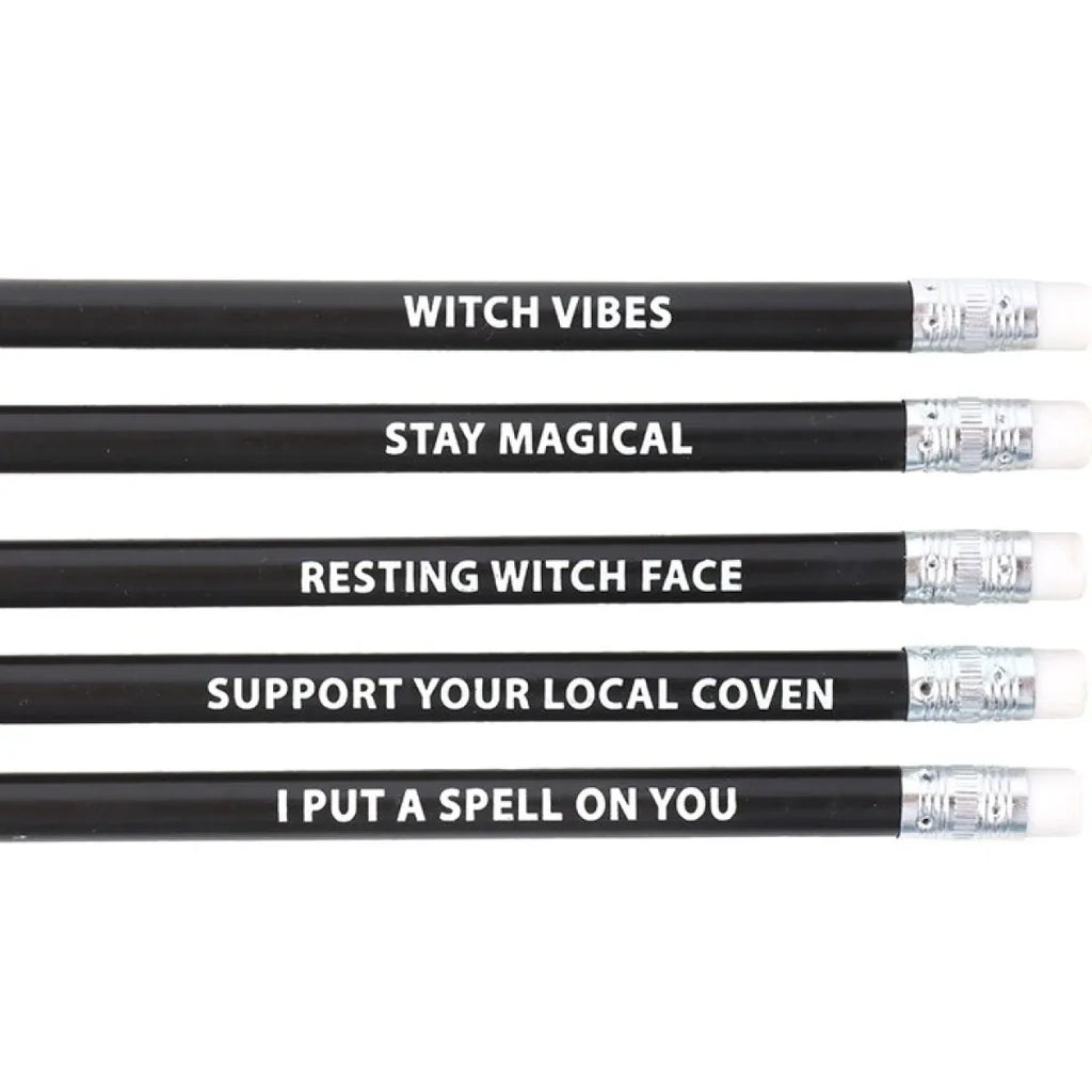 The Coven Club Set of 5 Witchy Pencils - Bobobiy