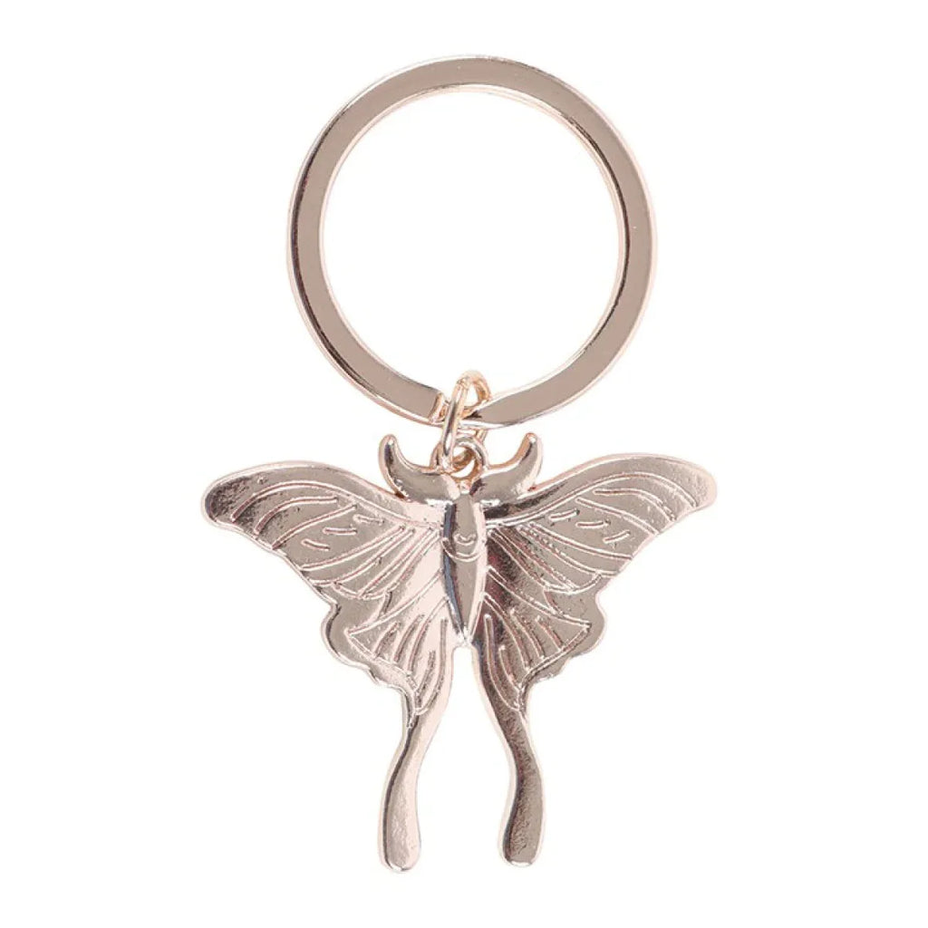 Light Luna Moth Keyring - Bobobiy