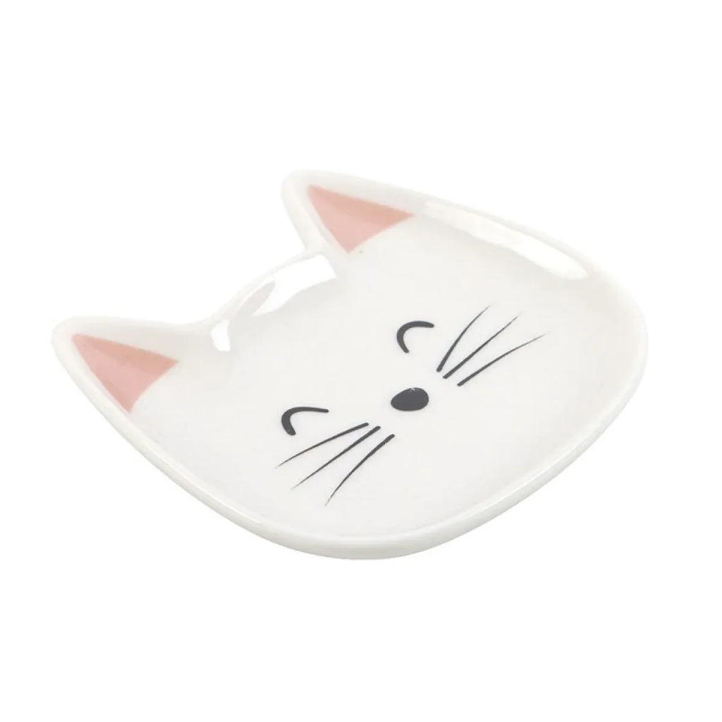 White Cat Face Trinket Dish - Bobobiy