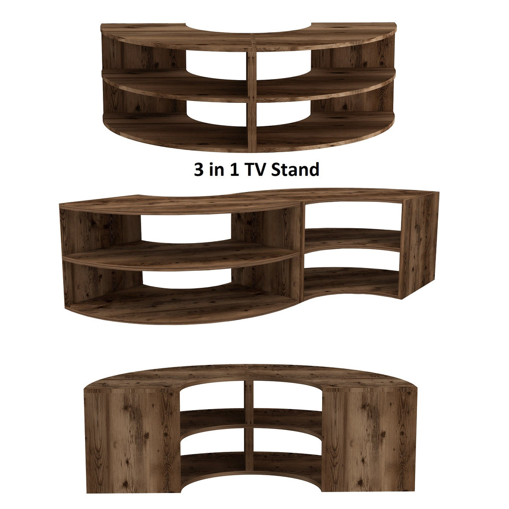 Melitta Corner TV Stand with Shelving Unit