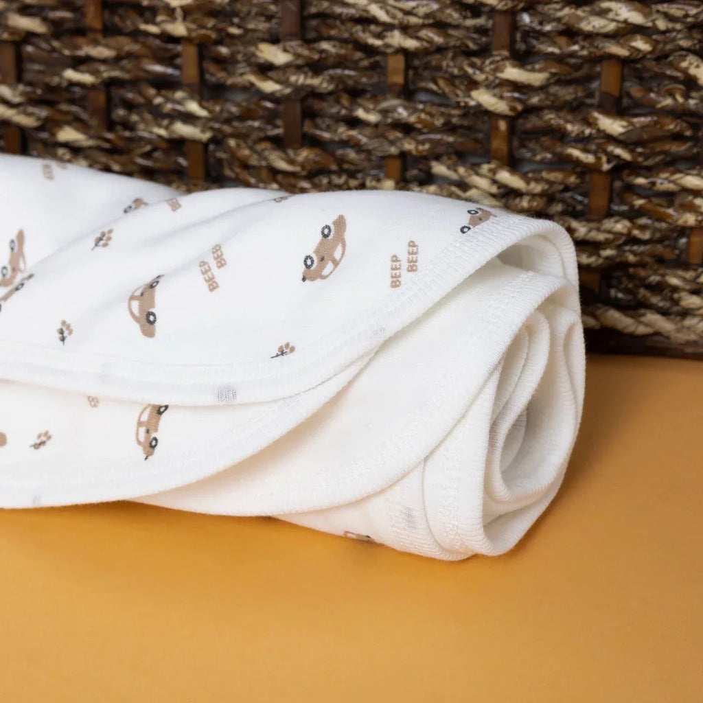 Bebecix Boys Cotton Jersey Blankets - Ecru