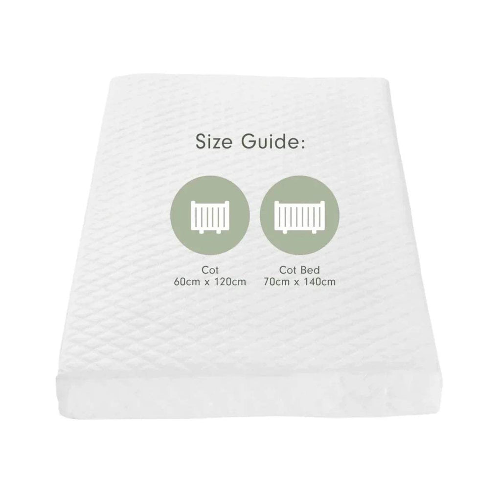 Tutti Bambini cot bed mattress, size guide indicates 70 x 140 cm
