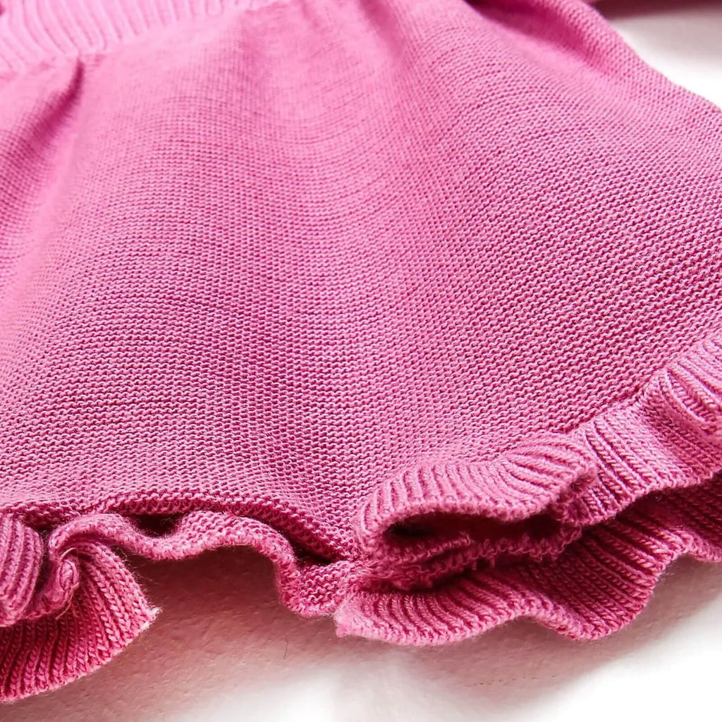 HelloBaby Newborn Frilled Knit Short Overall - Lilac