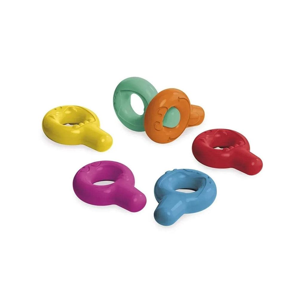 Chunky crayons set with six colors: green, yellow, orange, red, purple, and blue