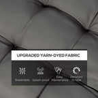 Charcoal gray quilted seat cushion fabric detail, breathable and splash-proof finish