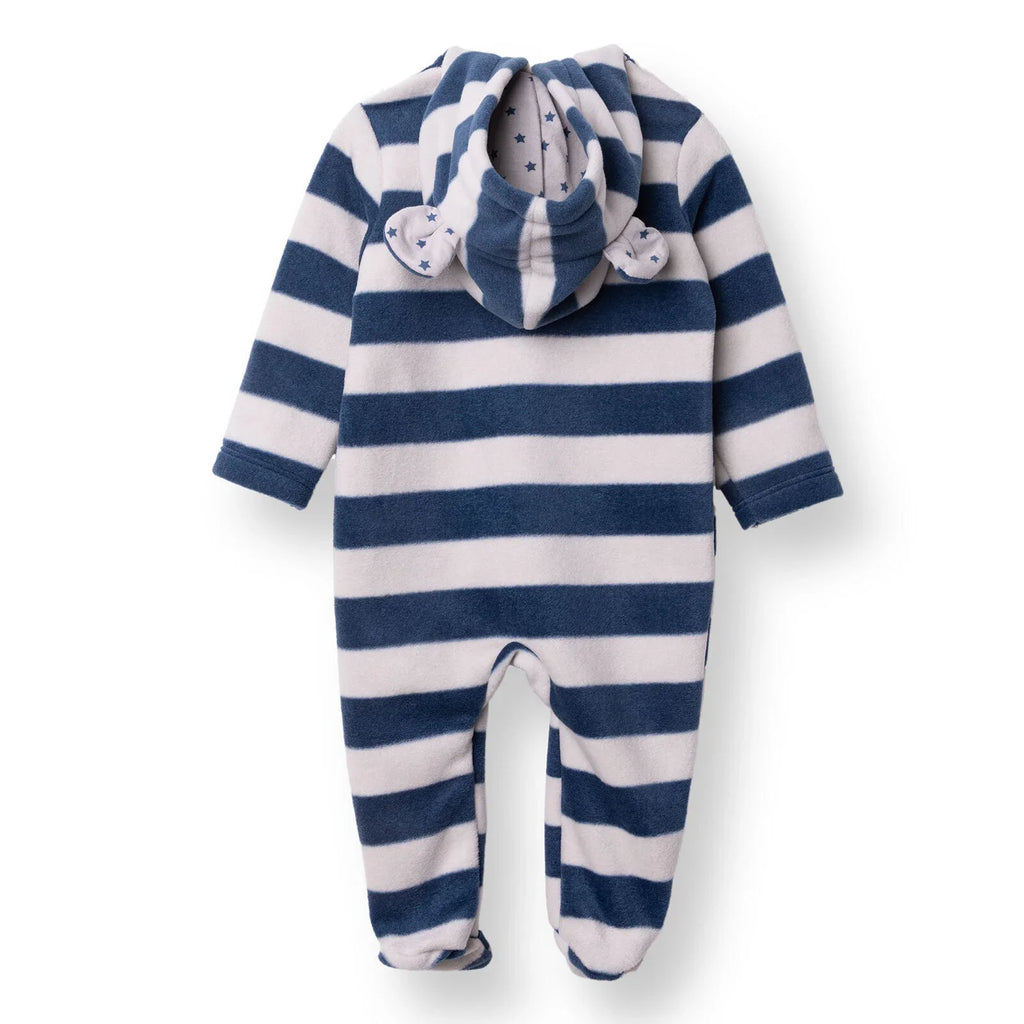 HelloBaby Newborn Polar Footed Jumpsuit - Navy Printed