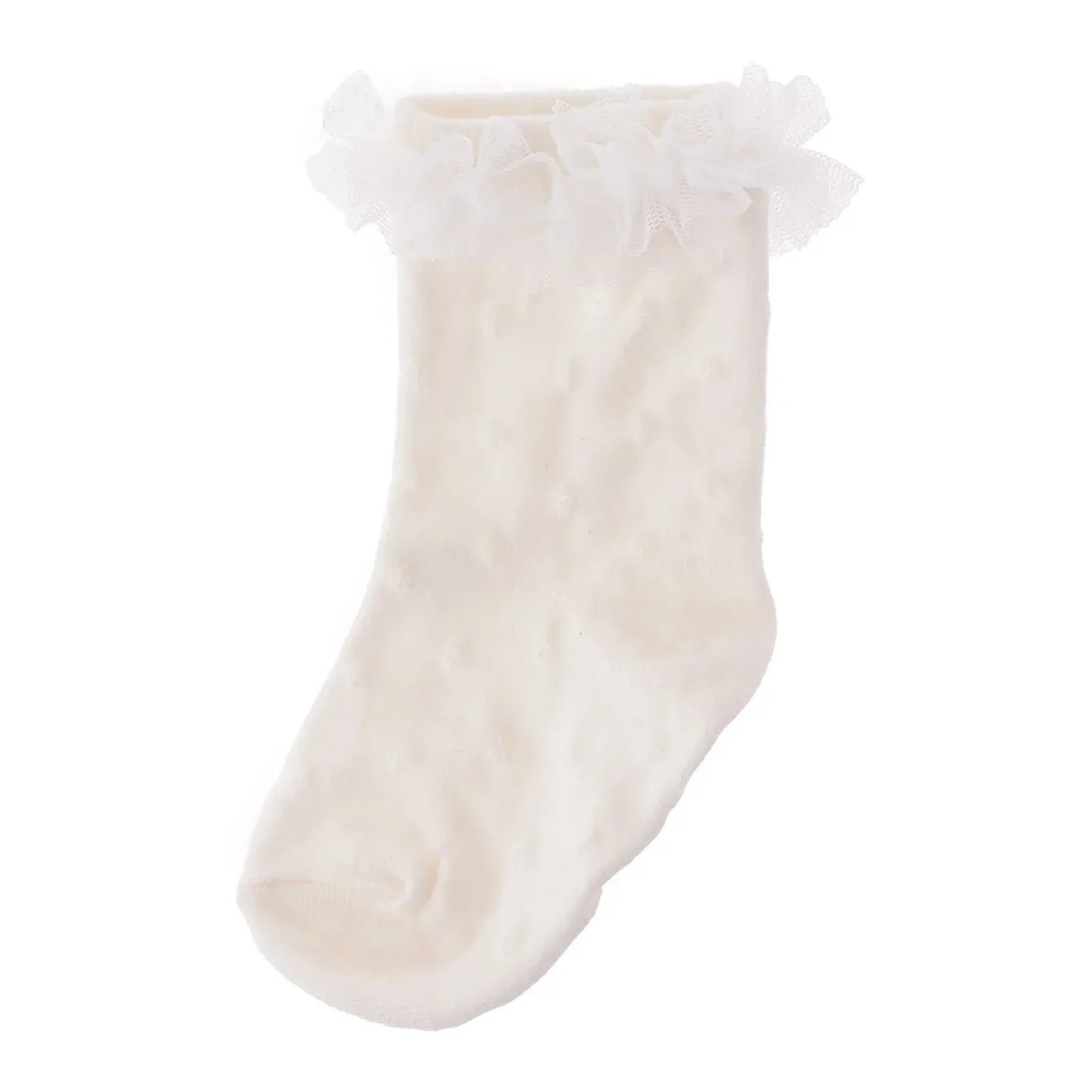 HelloBaby Girl Socks with Lace - White - Bobobiy