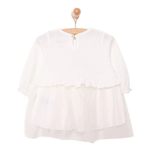 HelloBaby Little Life Newborn Girl Dress - Ecru - Bobobiy