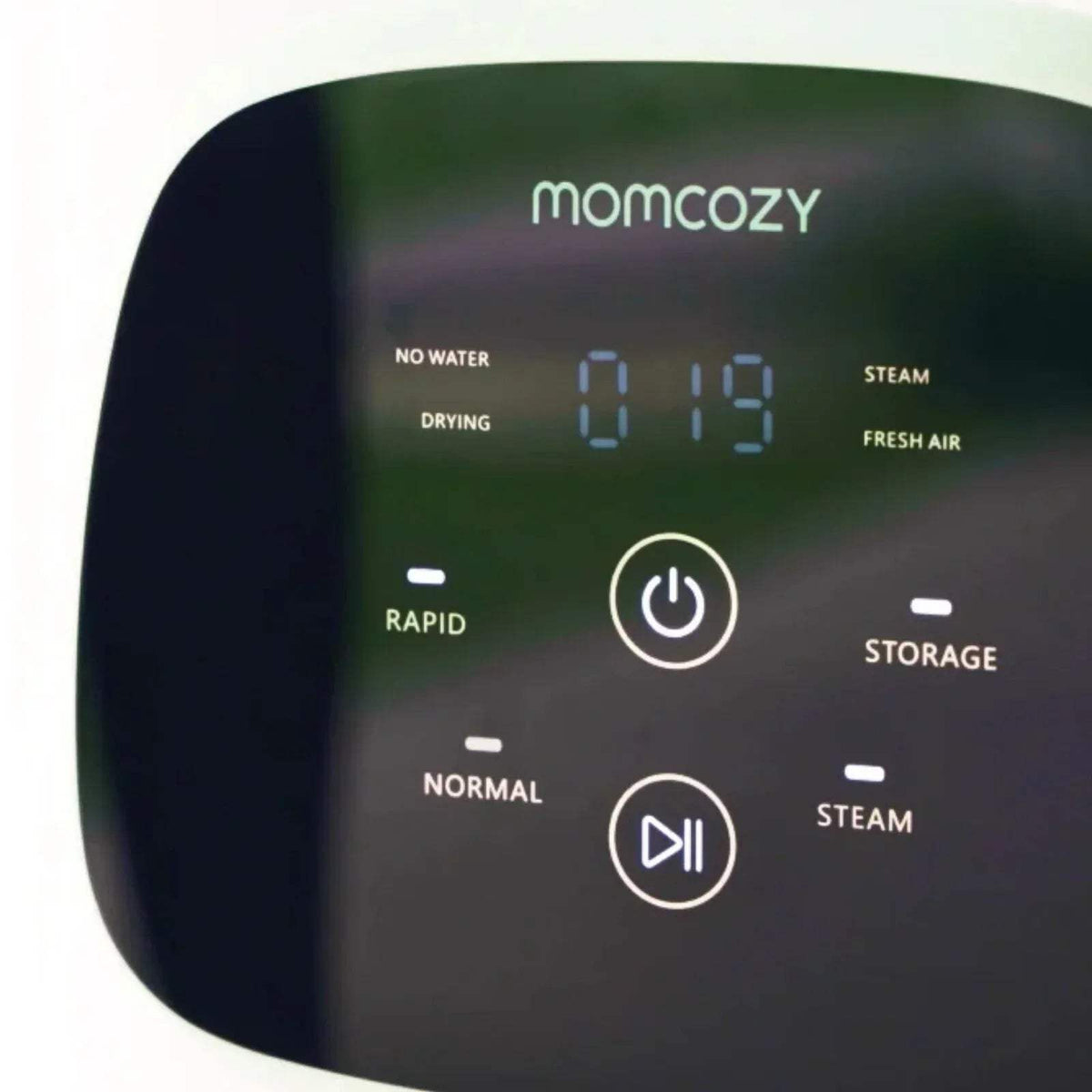 Momcozy front control panel of baby bottle washer steriliser dryer with status indicators