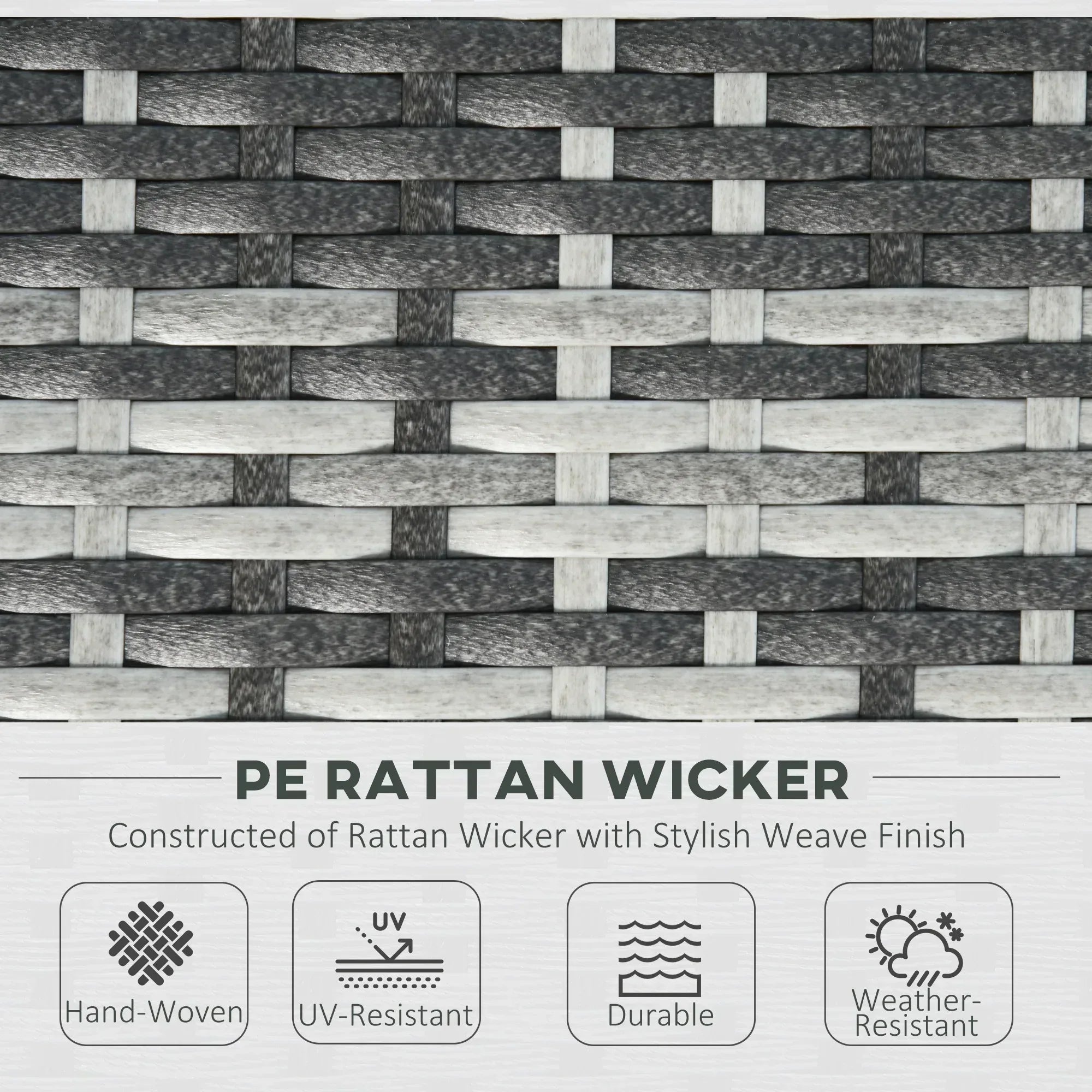 6 PC Rattan Sofa Coffee Table Set Sectional Wicker Weave Furniture for Garden Outdoor Conservatory w/ Pillow Cushion Grey - Bobobiy