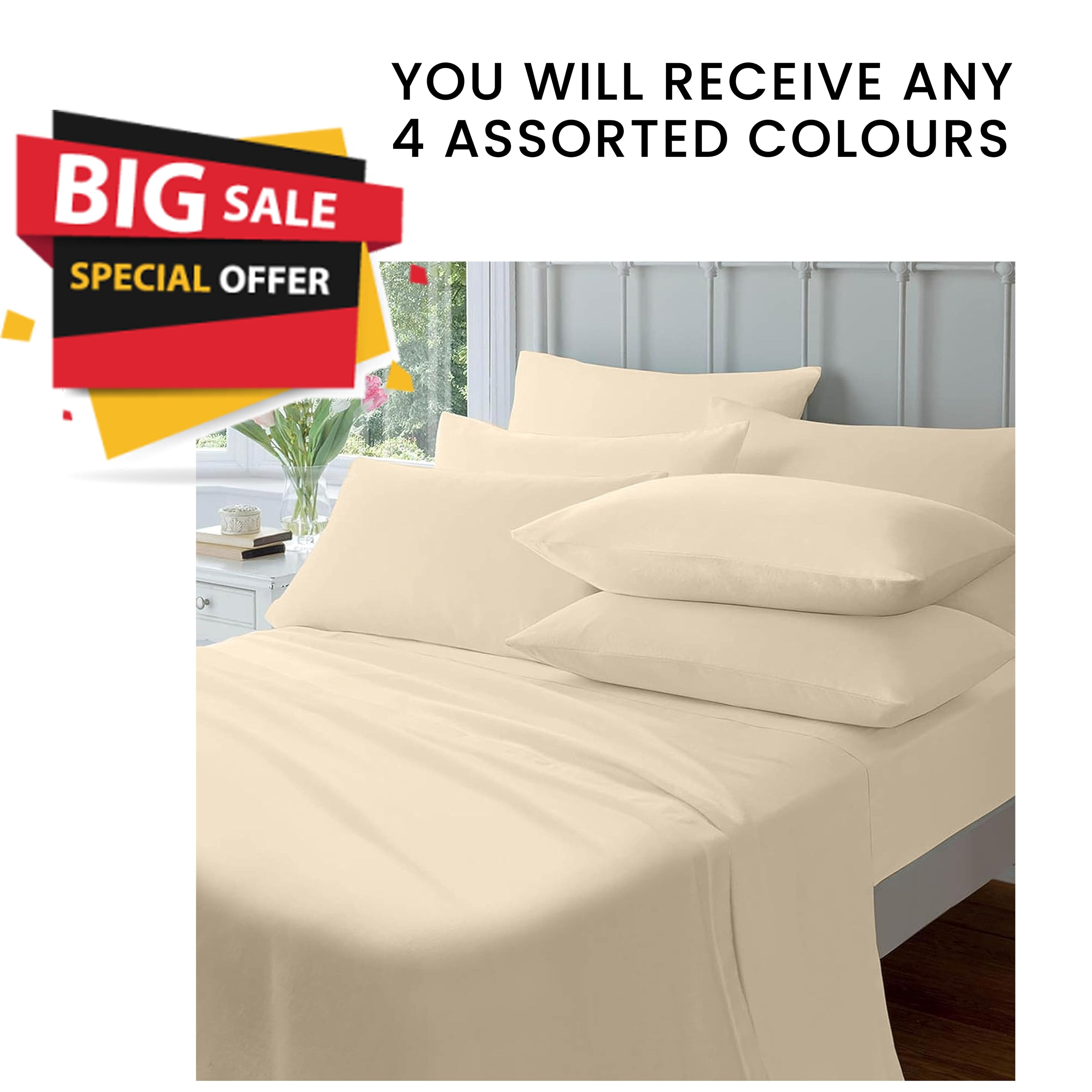 4 Pack Flannelette Fitted Sheets Super Soft Brushed Cotton Bed Sheet Thermal Warm Cosy Extra Deep Luxury Bedding Assorted Colours