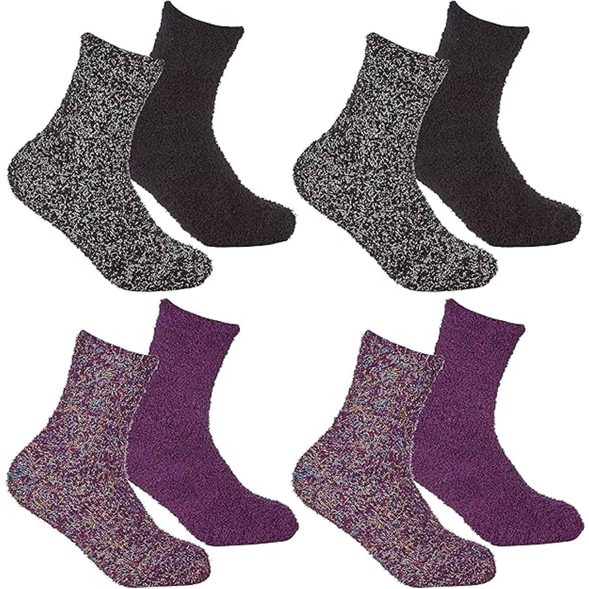4-pack-womens-fluffy-cozy-warm-slipper-socks-fuzzy-soft-comfortable-purple-black-uk-sizes-4-8-perfect-winter-gift-by-sock-stack-black-purple-socks-1178558666 - Bobobiy