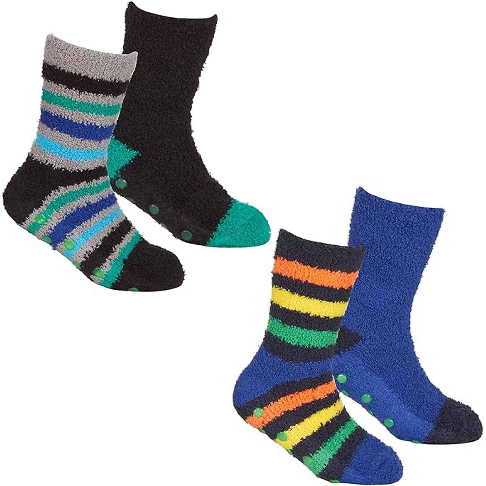 4-pairs-fluffy-slipper-socks-for-boys-and-girls-ultra-soft-thermal-winter-socks-non-slip-plush-warm-lounge-socks-multiple-sizes-by-sock-stack-kids-6-8-boys-assorted-socks-1178362210 - Bobobiy