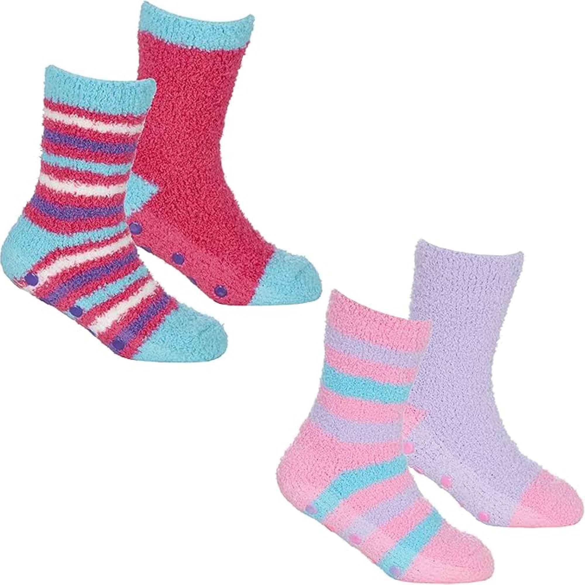 4-pairs-fluffy-slipper-socks-for-boys-and-girls-ultra-soft-thermal-winter-socks-non-slip-plush-warm-lounge-socks-multiple-sizes-by-sock-stack-kids-6-8-girls-assorted-socks-1178362214 - Bobobiy