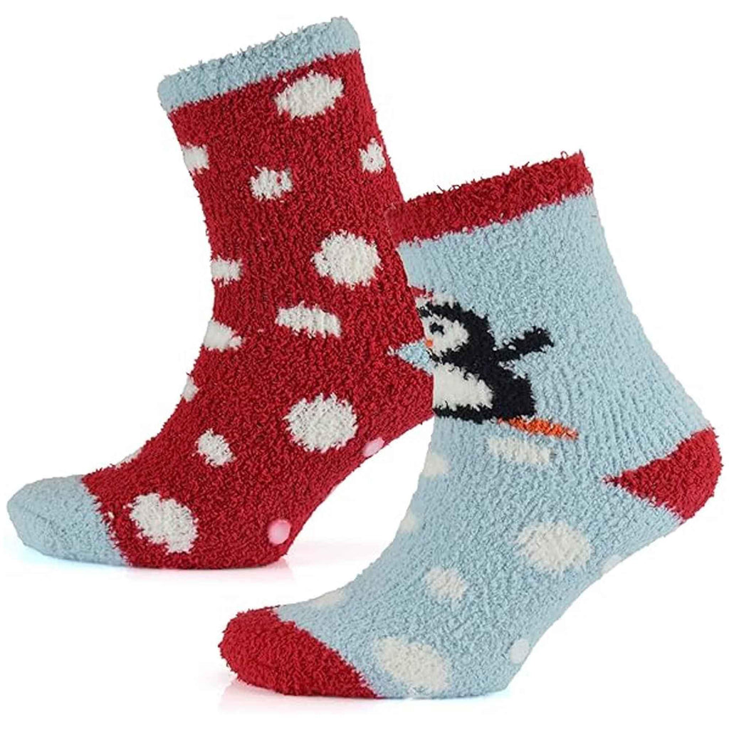 4-pairs-ladies-christmas-slipper-socks-non-skid-gripper-soles-winter-stocking-filler-gift-festive-rudolph-penguin-designs-sock-stack-socks-1179007344 - Bobobiy