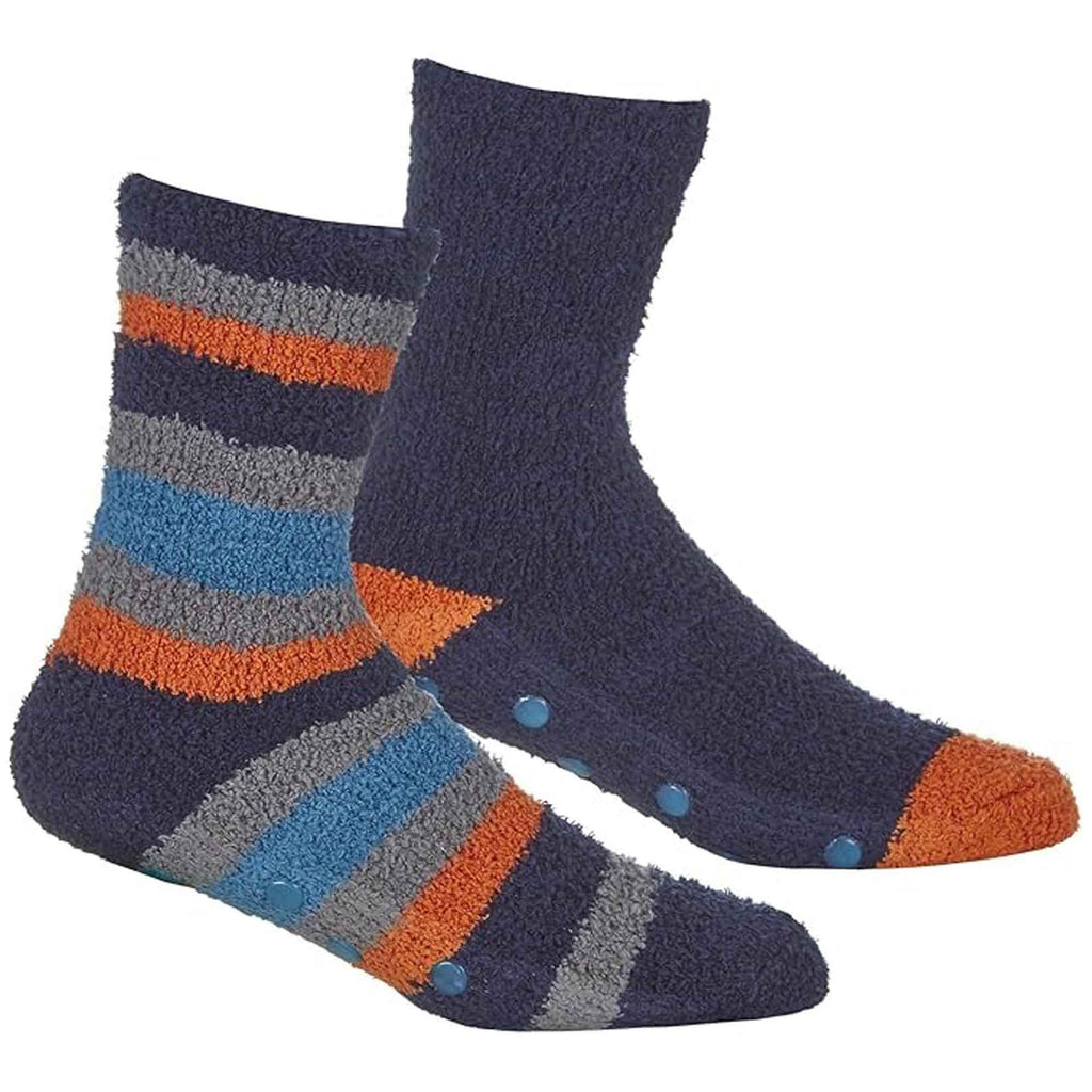4-pairs-mens-cozy-winter-striped-fluffy-slipper-socks-non-skid-gripper-soles-warm-thick-fleece-tall-design-uk-sizes-6-11-by-sock-stack-assorted-6-11-socks-1182052967 - Bobobiy