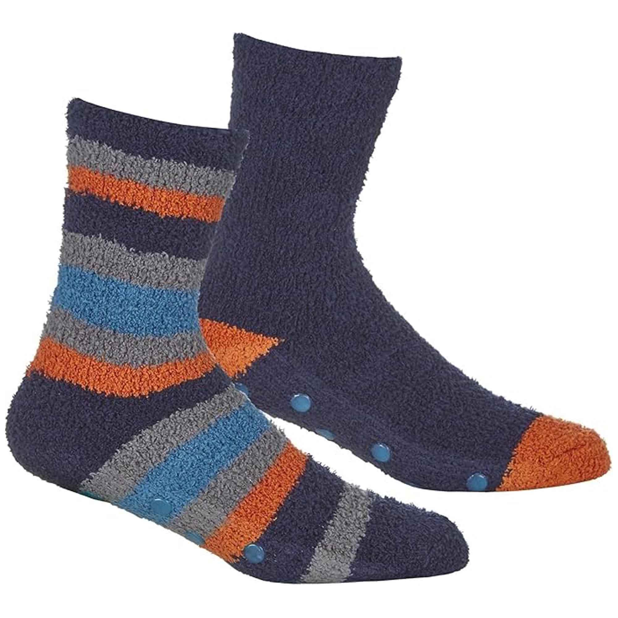 4-pairs-mens-cozy-winter-striped-fluffy-slipper-socks-non-skid-gripper-soles-warm-thick-fleece-tall-design-uk-sizes-6-11-by-sock-stack-assorted-6-11-socks-1182052967 - Bobobiy