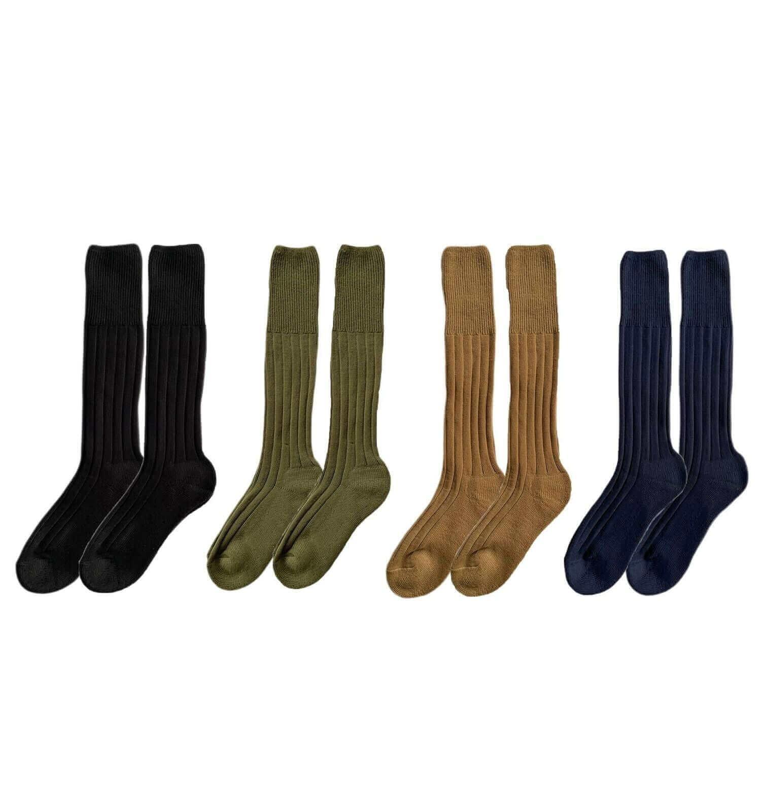 4-pairs-mens-knee-high-army-socks-terry-cushioned-military-commando-reinforced-toe-arch-support-for-boots-hiking-outdoor-sports-by-sock-stack-assorted-6-11-socks-1176513943 - Bobobiy